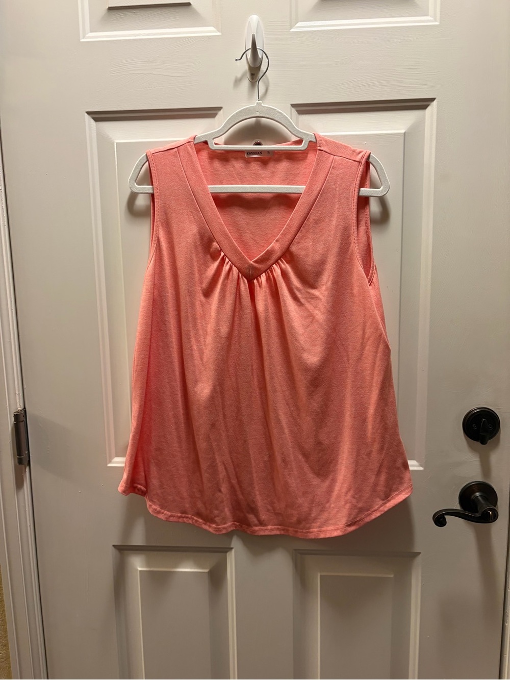 Coral V-Neck Sleeveless Women's Top